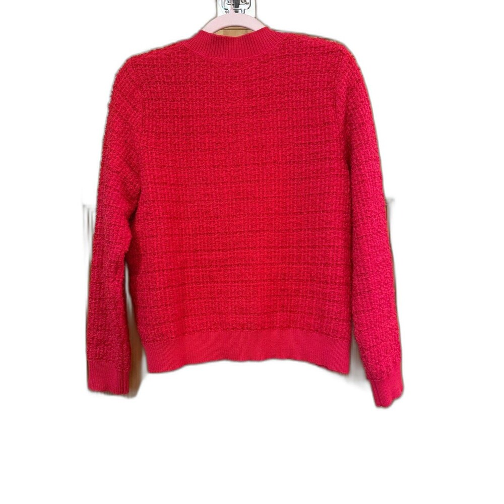 Grace Karin Red Textured Pearl Button Cardigan Coquette Glam M - Picture 3 of 7